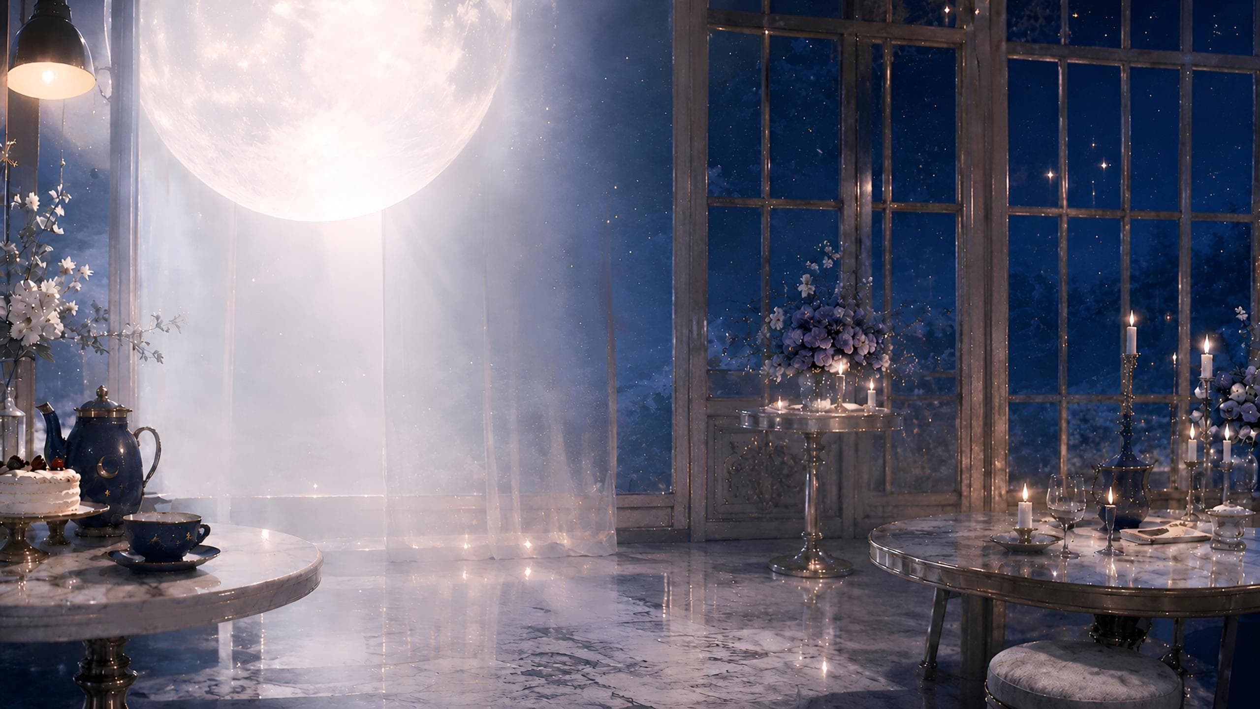 Moonlit Cafe Ambient Room